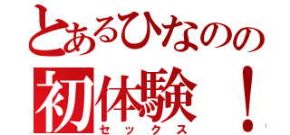 とあるひなのの初体験！（セックス）