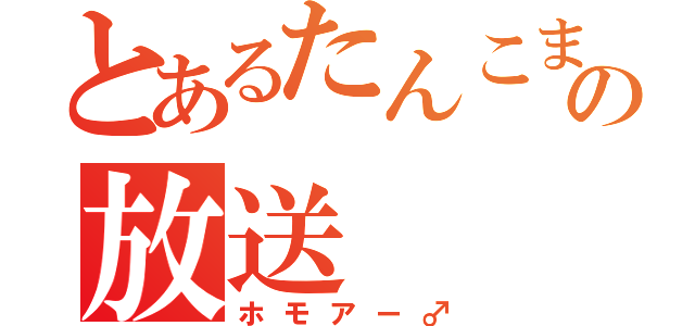 とあるたんこまの放送（ホモアー♂）