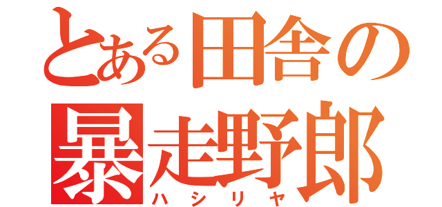 とある田舎の暴走野郎（ハシリヤ）