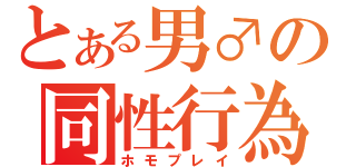 とある男♂の同性行為（ホモプレイ）