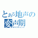 とある地声の変声期（ボイスチェンジ）