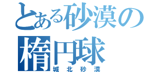 とある砂漠の楕円球（城北砂漠）