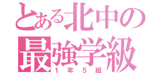 とある北中の最強学級（１年５組）