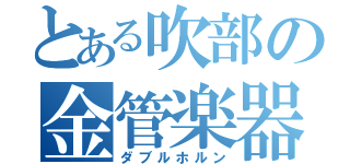 とある吹部の金管楽器（ダブルホルン）