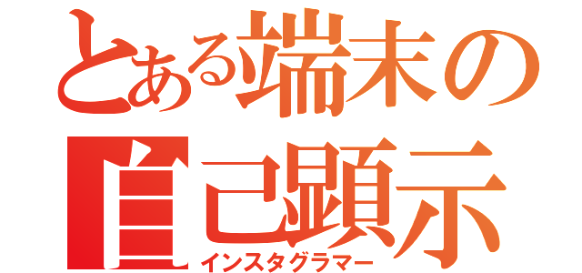 とある端末の自己顕示（インスタグラマー）