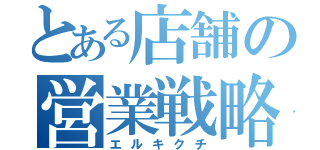 とある店舗の営業戦略（エルキクチ）