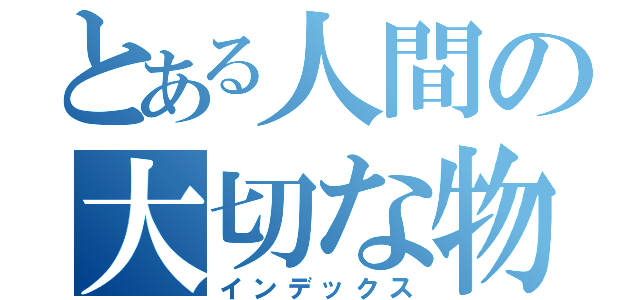 とある人間の大切な物（インデックス）