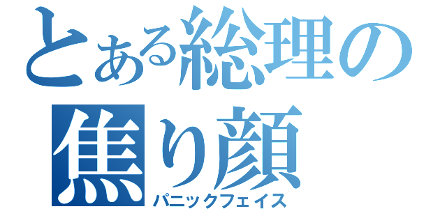 とある総理の焦り顔（パニックフェイス）