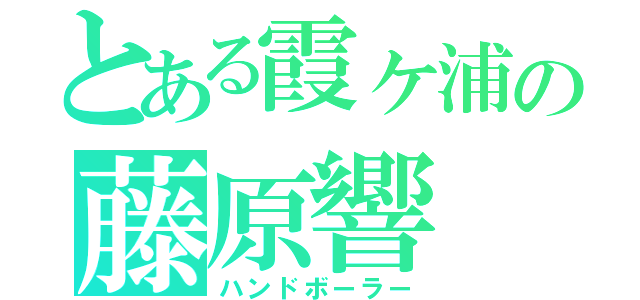 とある霞ヶ浦の藤原響（ハンドボーラー）