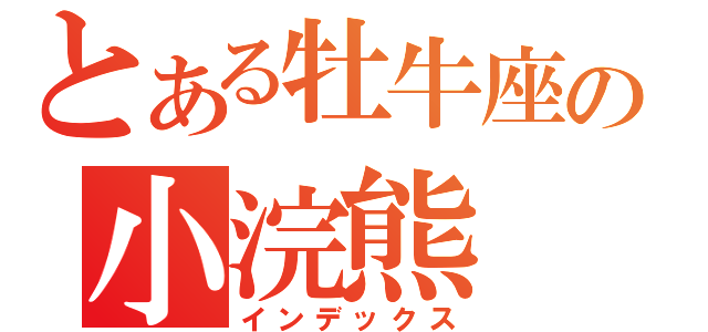 とある牡牛座の小浣熊（インデックス）