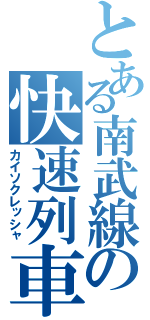 とある南武線の快速列車（カイソクレッシャ）