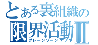 とある裏組織の限界活動Ⅱ（グレーンゾーン）