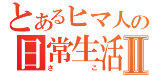 とあるヒマ人の日常生活Ⅱ（さこ）