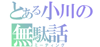 とある小川の無駄話（ミーティング）