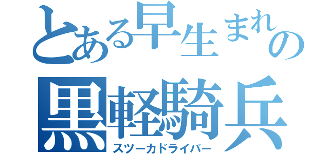 とある早生まれの黒軽騎兵（スツーカドライバー）