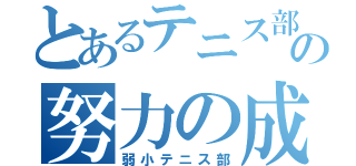 とあるテニス部の努力の成果（弱小テニス部）