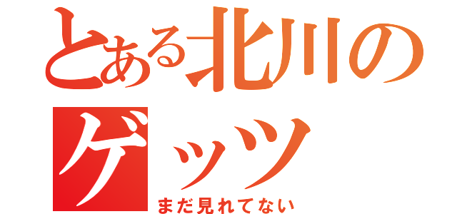 とある北川のゲッツ（まだ見れてない）