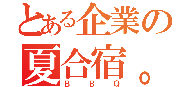 とある企業の夏合宿。（ＢＢＱ）