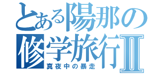 とある陽那の修学旅行Ⅱ（真夜中の暴走）