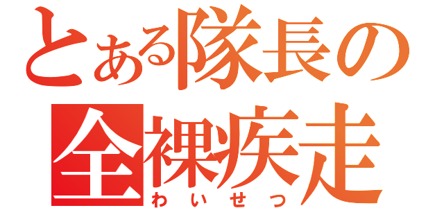 とある隊長の全裸疾走（わいせつ）