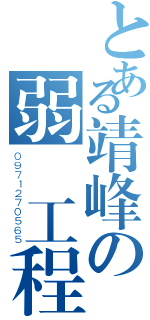 とある靖峰の弱電工程行（０９７１２７０５６５）