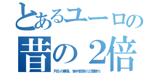 とあるユーロの昔の２倍（円＄の暴落、独中貿易の２國勝ち）