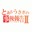 とあるうさぎの事後報告Ⅱ（マイブログ）