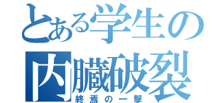 とある学生の内臓破裂（終焉の一撃）