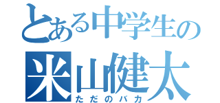 とある中学生の米山健太（ただのバカ）