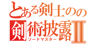 とある剣士のの剣術披露Ⅱ（ソードマスター）