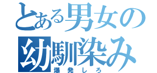 とある男女の幼馴染み（爆発しろ）