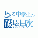 とある中学生の破壊目次録（アポカリプス）