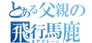 とある父親の飛行馬鹿（エアプレーン）