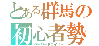 とある群馬の初心者勢（ペーパードライバー）