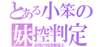 とある小笨の妹控判定（妖尾の妹控魔導士）