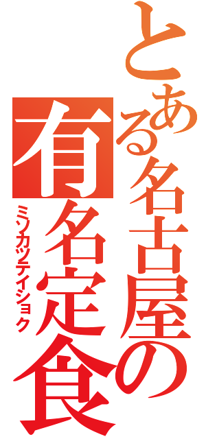 とある名古屋の有名定食（ミソカツテイショク）