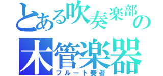 とある吹奏楽部の木管楽器（フルート奏者）