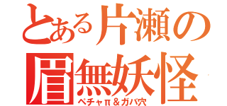 とある片瀬の眉無妖怪（ペチャπ＆ガバ穴）