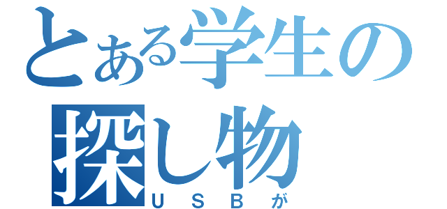 とある学生の探し物（ＵＳＢが）