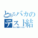 とあるバカのテスト結果（ちょう悪かった泣）