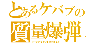 とあるケバブの質量爆弾（ラージアモウントオブオイル）