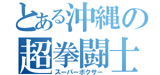 とある沖縄の超拳闘士（スーパーボクサー）