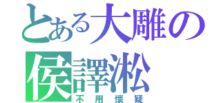 とある大雕の侯譯淞（不用懷疑）