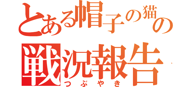 とある帽子の猫の戦況報告（つぶやき）