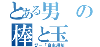 とある男の棒と玉（ぴー「自主規制）