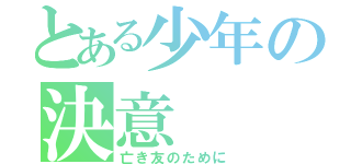 とある少年の決意（亡き友のために）