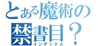 とある魔術の禁書目？（インデックス）