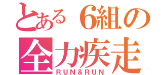 とある６組の全力疾走（ＲＵＮ＆ＲＵＮ）