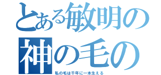 とある敏明の神の毛のお話し（私の毛は千年に一本生える）