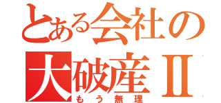 とある会社の大破産Ⅱ（もう無理）